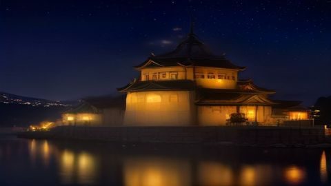 韩国首尔演艺圈街区夜景，霓虹灯光与高楼大厦交织，折射出娱乐行业光鲜背后的复杂生态